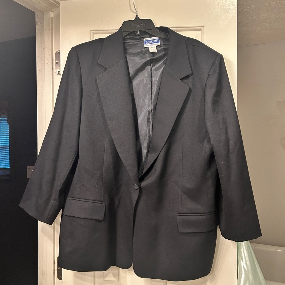 Pendleton Classic Black Wool Blazer 20